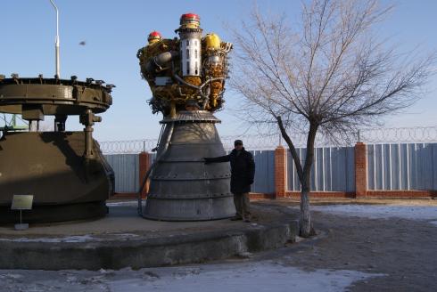 Spacecraft engine in Baikonur Museum