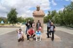 During sightseeing tour in Baikonur city
