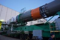 Roll out of spaceship Soyuz