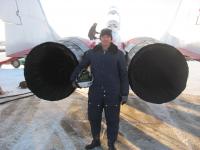near the engines of MiG-29