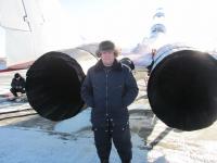 Alexander Nesterenko between the jet engines