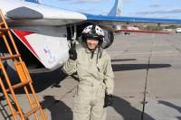 Happy Japanese tourist after Edge of Space & Aerobatics Flight in MiG-29