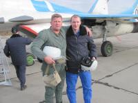 Before the flight in MiG-29 - tourist from the UK and Russian pilot