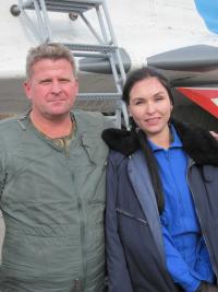 Russian woman with a pilot