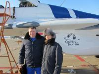 Ivan with his wife near MiG-29