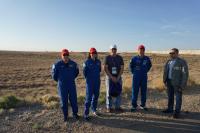 Photo with backup crew of cosmonauts