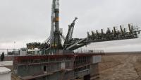 the launch of Soyuz in Cosmodrome Baikonur
