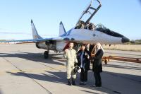 Japanese tourist near MiG-29 and our manager